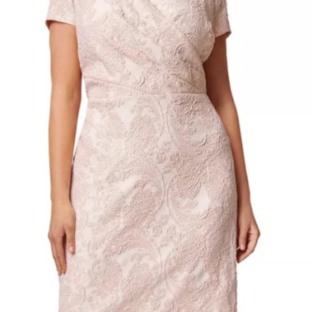NWT Adrianna Papell Rose Pink Metallic Jacquard Dress
